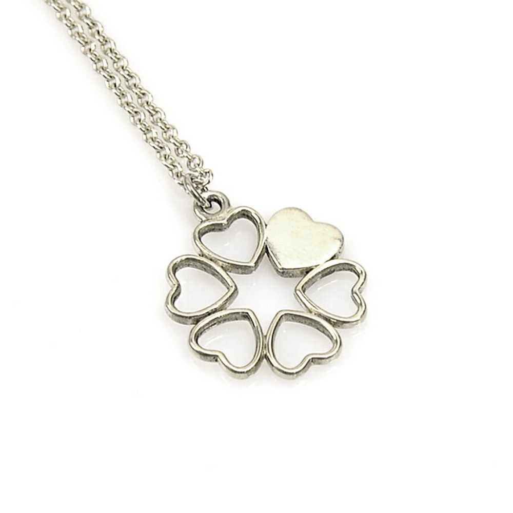 Tiffany Co Heart Clover Necklace Sterling Silver